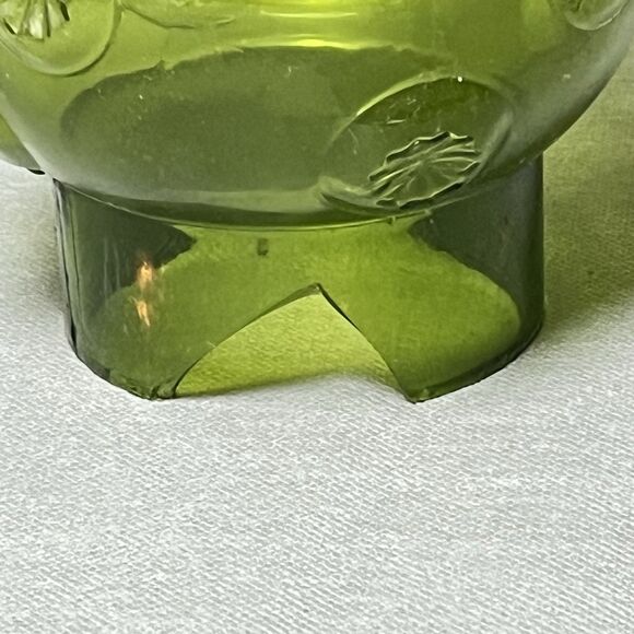 Vintage Green  LE Smith Moon and Stars Glass Oil Lamp Base & Chimney-READ - Picture 9 of 12